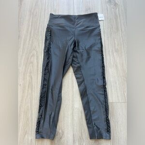 Free People Dark Grey High-Waist Leggings with Side Ruching